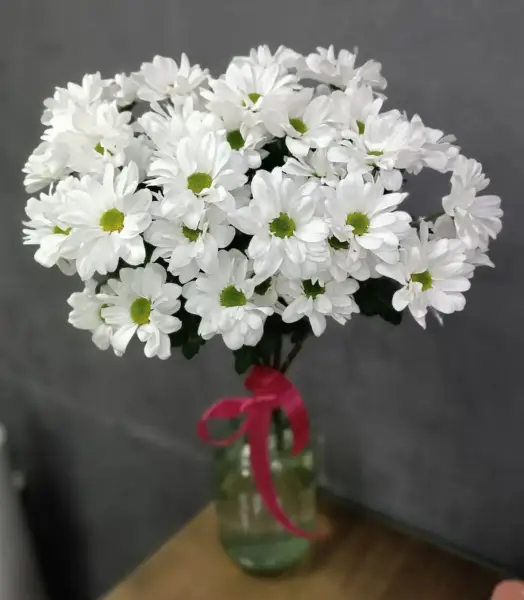 Букет из 5 веток хризантем под ленту