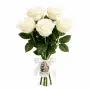 Букет из 5 белых роз под ленту